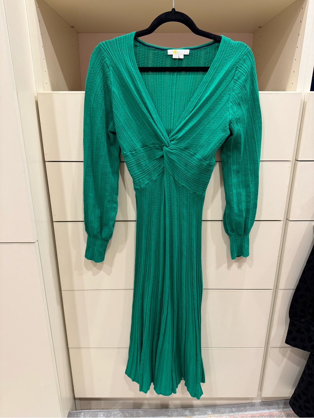 Boden Green Twist-Knot V-Neck Knit Dress - Picture 2 of 4